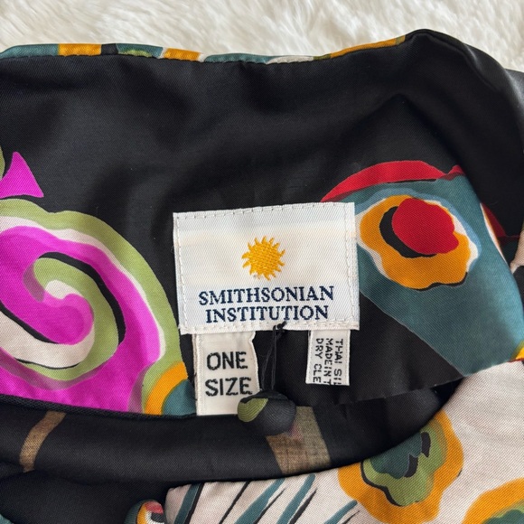 Smithsonian Institution Thai Silk Butterfly Caftan Kaftan One Size Travel Resort - Picture 9 of 10